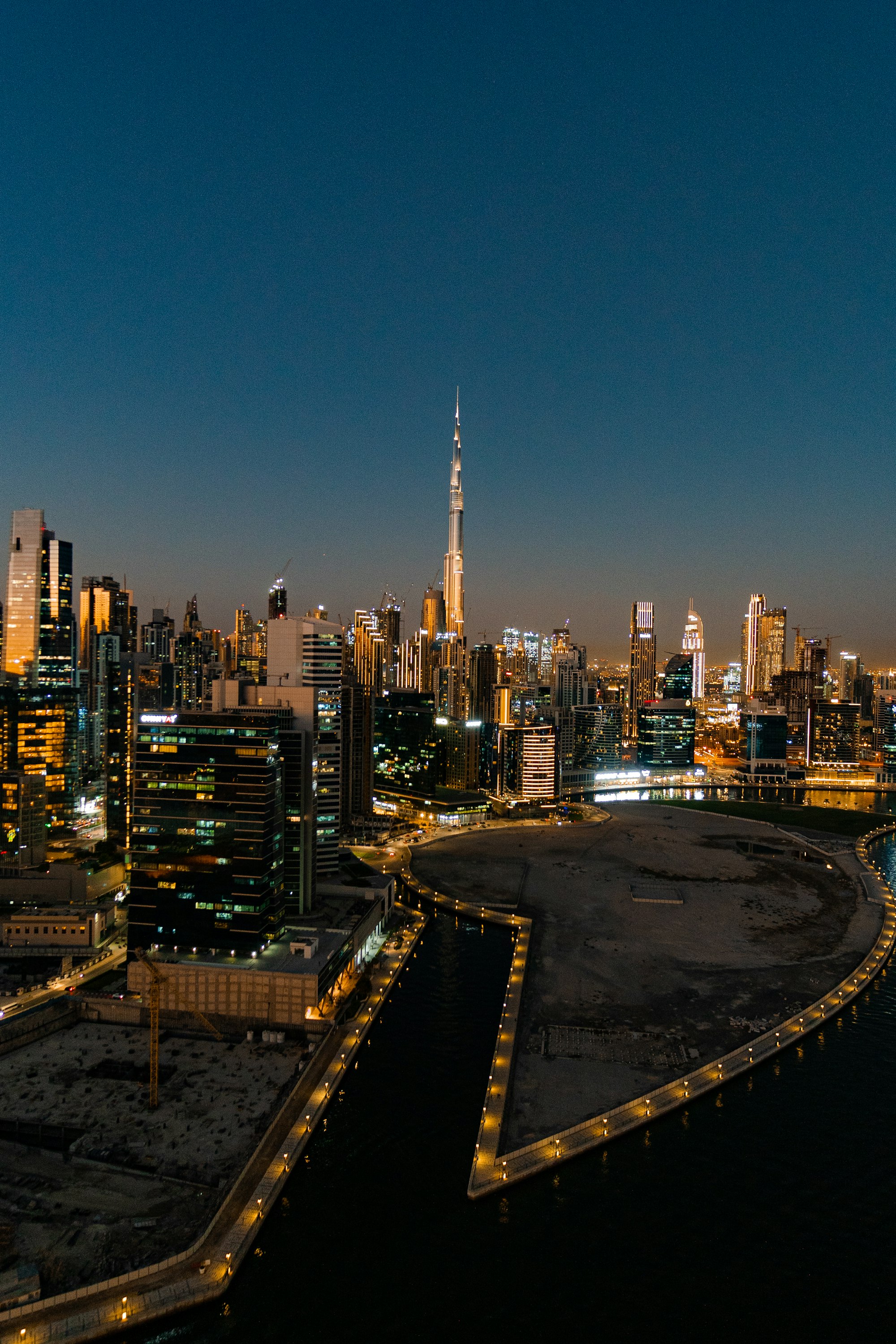 Dubai's Business Bay skyline at night